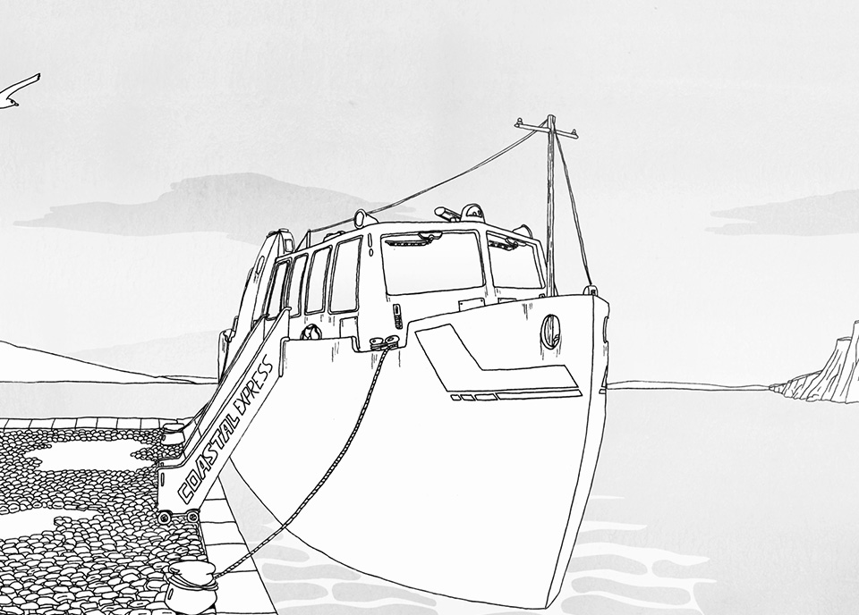 Capture d'écran du jeu Aby avec un navire au port